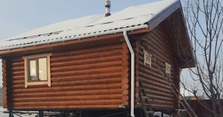 Баня из оцилиндрованного бревна под ключ в Удомле - от 136032 рублей